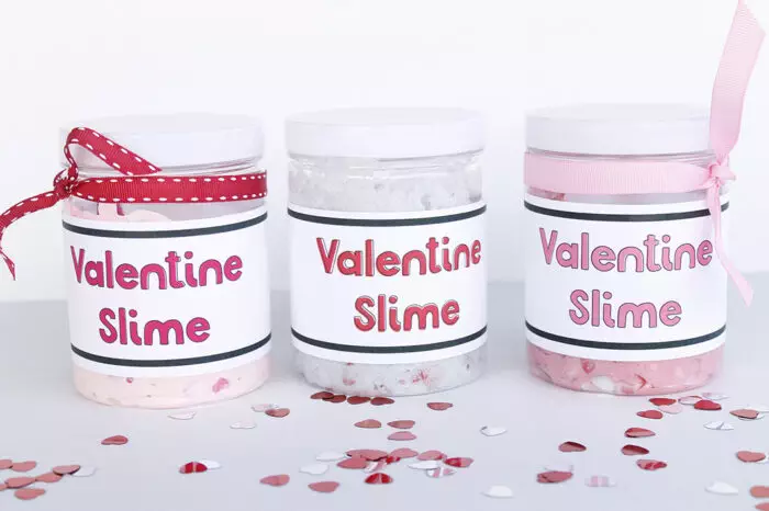 valentines day clear slime