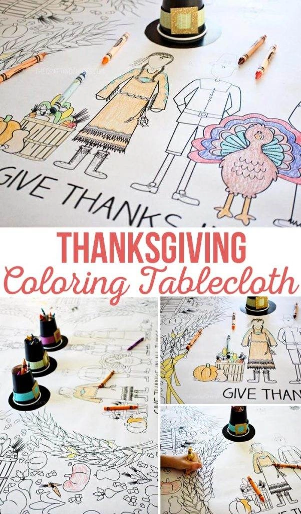 Thanksgiving Coloring Tablecloth - The Crafting Chicks