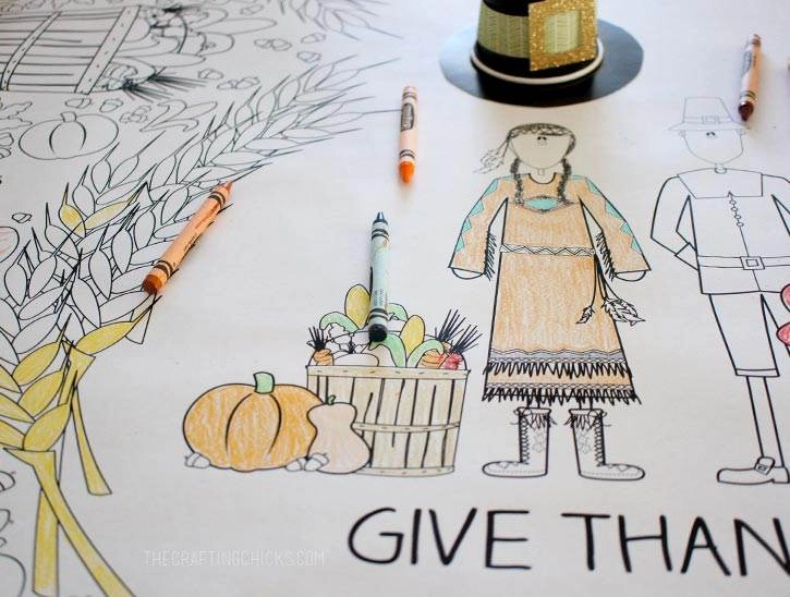 Thanksgiving Coloring Tablecloth The Crafting Chicks