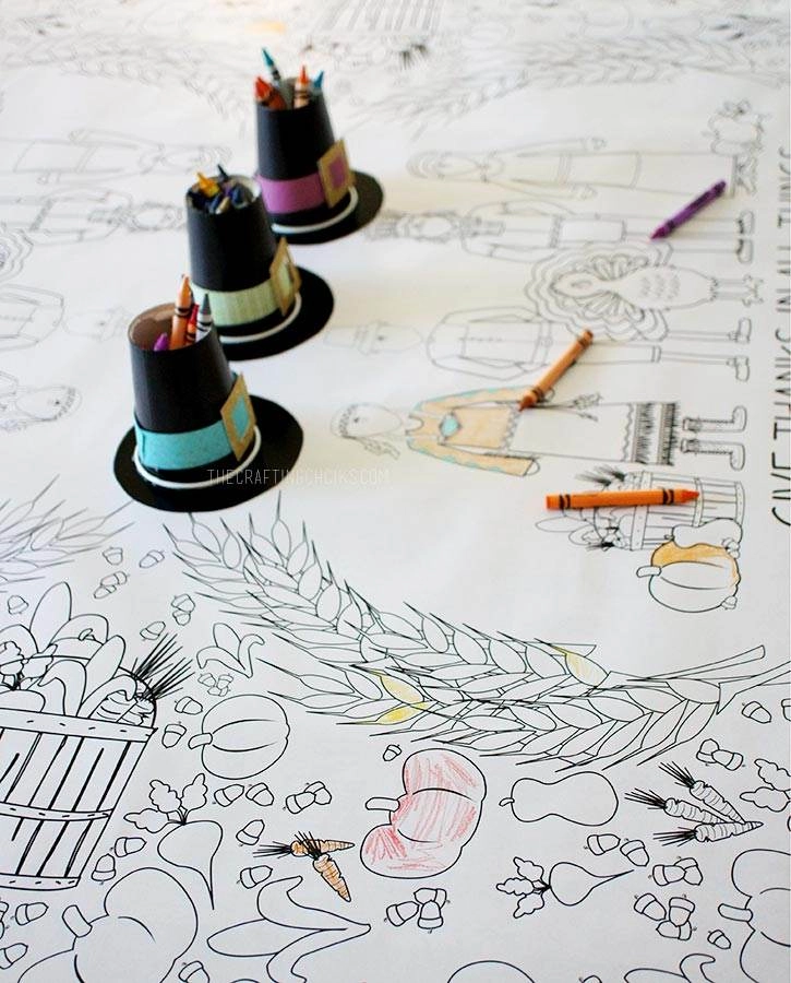 Thanksgiving Coloring Tablecloth The Crafting Chicks